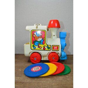 Vintage Tomy Tuneville Choo Choo Musical Train Toy Record Player UNTESTED READ